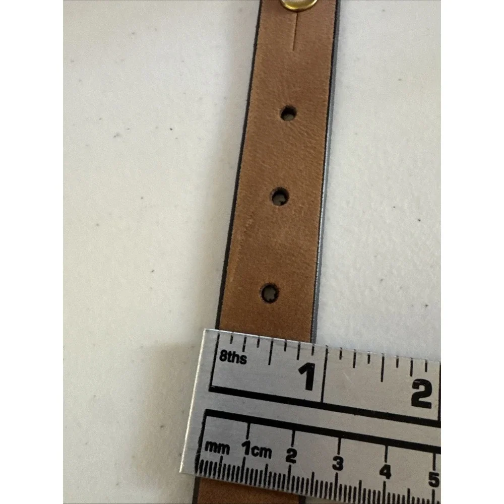 Fossil Brown Leather‎ Belt Womens Medium Antique Brass Buckle Brown 1